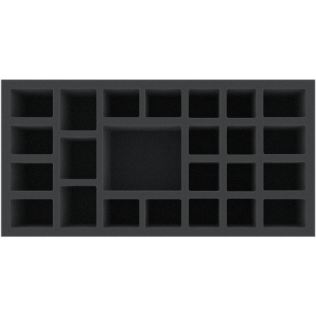 DKMEPU065BO 300 mm x 150 mm x 65 mm foam tray for board games - 24 compartments