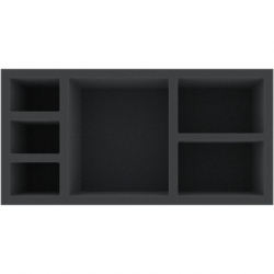 DKMEPT085BO 300 mm x 150 mm x 85 mm foam tray for board games - 6 compartments