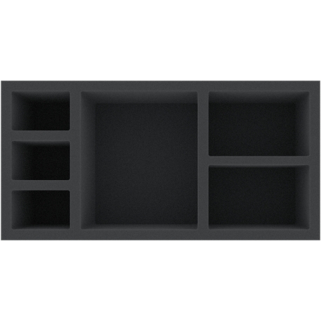 DKMEPT085BO 300 mm x 150 mm x 85 mm foam tray for board games - 6 compartments