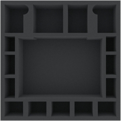 AGMEQN060BO 295 mm x 295 mm x 60 mm foam tray for board games - 16 compartments