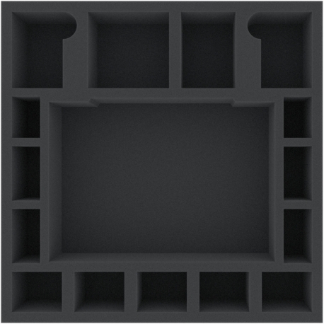 AGMEQN060BO 295 mm x 295 mm x 60 mm foam tray for board games - 16 compartments