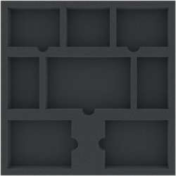 CBMEKK030BO 265 mm x 265 mm x 30 mm foam tray with 8 compartments for accessories