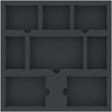 CBMEKK030BO 265 mm x 265 mm x 30 mm foam tray with 8 compartments for accessories