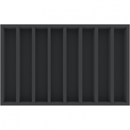 DSMELR050BO 50 mm Double-Size foam tray with 8 compartments