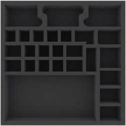 AGMFCS050BO 295 mm x 295 mm x 50 mm foam tray for board games with 26 compartments