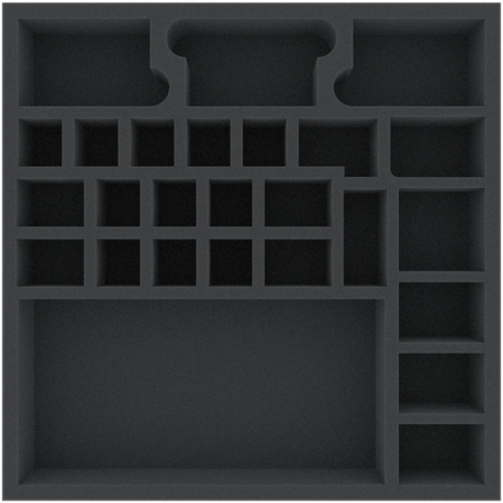 AGMFCS050BO 295 mm x 295 mm x 50 mm foam tray for board games with 26 compartments