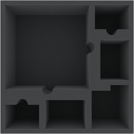 AFLC100BO 285 mm x 285 mm x 100 mm foam tray for board games - 6 compartments