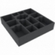 AFEM060BO 285 mm x 285 mm x 60 mm foam tray with 13 compartments for accessories