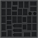 CNMEIA045BO 345 mm x 345 mm x 45 mm foam tray for board games - 35 compartments