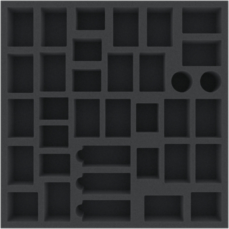 CNMEIA045BO 345 mm x 345 mm x 45 mm foam tray for board games - 35 compartments