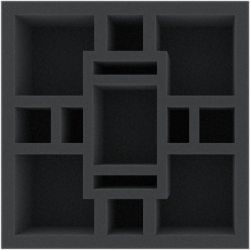 BKMEUJ060BO 178 mm x 178 mm x 60 mm foam tray for board games - 13 compartments