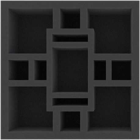 BKMEUJ060BO 178 mm x 178 mm x 60 mm foam tray for board games - 13 compartments