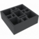BKMEUJ060BO 178 mm x 178 mm x 60 mm foam tray for board games - 13 compartments