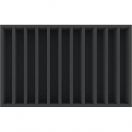 DSMELT065BO 65 mm Double-Size foam tray with 11 compartments