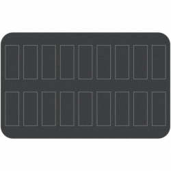 HSMELS040 foam tray with 18 punch-outs