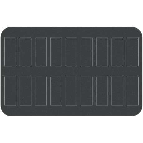 HSMELS040 foam tray with 18 punch-outs