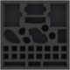 AFMEEQ055BO 285 mm x 285 mm x 55 mm foam tray with 30 compartments for board game boxes