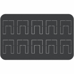 HSMERR020 20 mm Half-Size foam tray with 10 punch-outs
