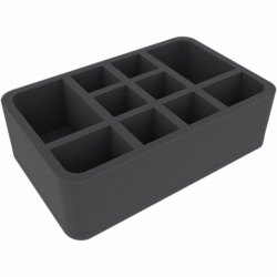 HSMFAH080BO 80 mm Half-Size foam tray with 10 compartments