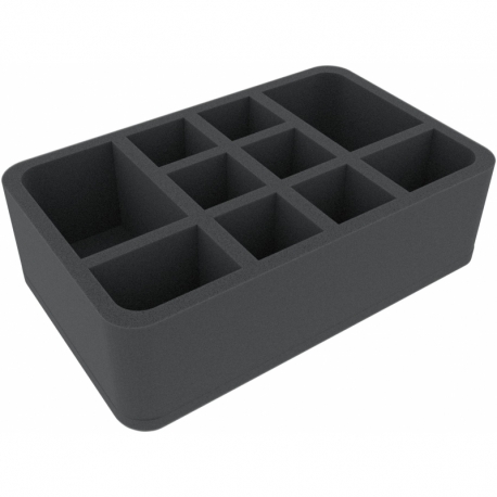 HSMFAH080BO 80 mm Half-Size foam tray with 10 compartments