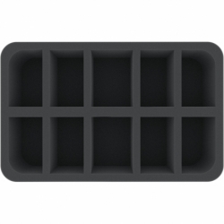HSBE060BO 60 mm Half-Size foam tray with 10 compartments