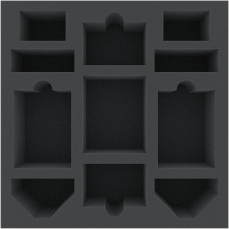 AFHV070BO 285 mm x 285 mm x 70 mm foam tray for board game boxes (11 slots)