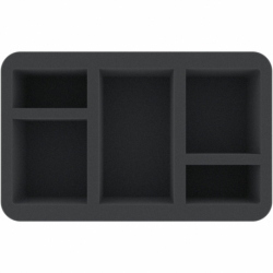 HSMEYG075BO 75 mm Half-Size foam tray with 5 compartments