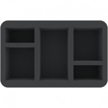 HSMEYG075BO 75 mm Half-Size foam tray with 5 compartments