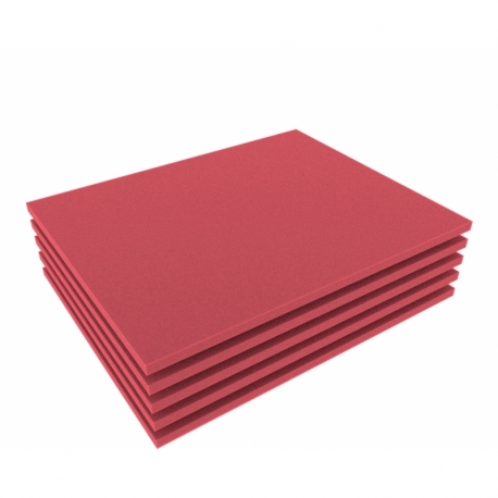 FS010Bred5 5pcs. 345 mm x 275 mm x 10 mm colored foam for Shadowboard red