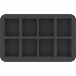 HS035BF02BO 35 mm half-size Figure Foam Tray for 8 large Flames of War Bases