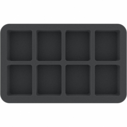 HS035BF02BO 35 mm half-size Figure Foam Tray for 8 large Flames of War Bases
