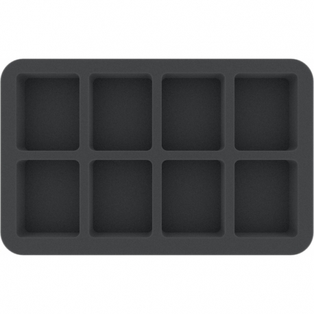 HS035BF02BO 35 mm half-size Figure Foam Tray for 8 large Flames of War Bases