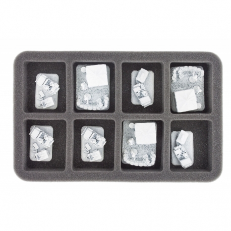 HS035A011 35 mm foam tray for miniatures in scale 1:100 (15 mm) – 8 compartments