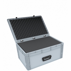 ED 64/27 1G Eurocontainer Case / Euro Box with handle 600 x 400 x 285 mm inclusive pick and pluck foam