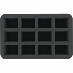 HS070I012BO 70 mm Half-Size foam tray with 12 compartments