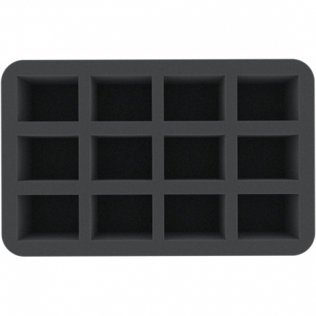 HS070I012BO 70 mm Half-Size foam tray with 12 compartments