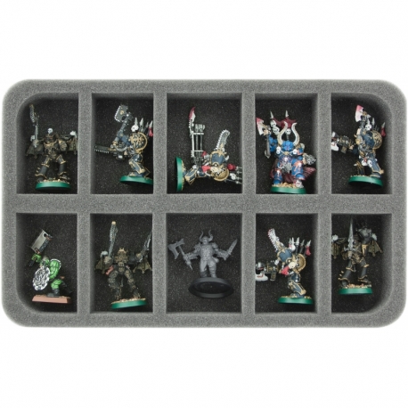 HSBE040BO 40 mm Half-Size foam tray with 10 compartments