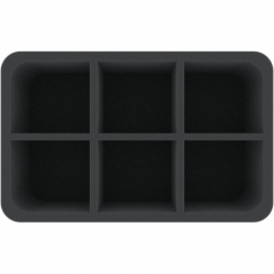 HSMECO100BO 100 mm Half-Size foam tray with 6 compartments