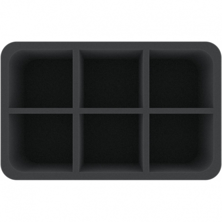 HSMECO100BO 100 mm Half-Size foam tray with 6 compartments