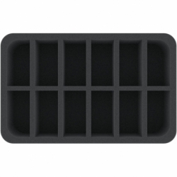 HSMECP060BO 60 mm half-size foam tray with 12 slots