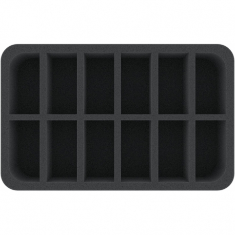 HSMECP060BO 60 mm half-size foam tray with 12 slots