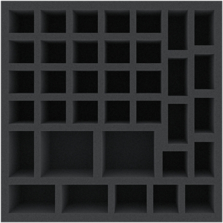 AFCZ070BO 285 mm x 285 mm x 70 mm foam tray with 36 compartments for accessories