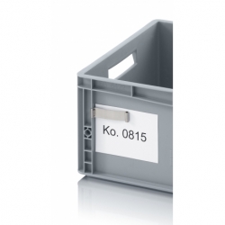 Label clip for euro containers / eurobox