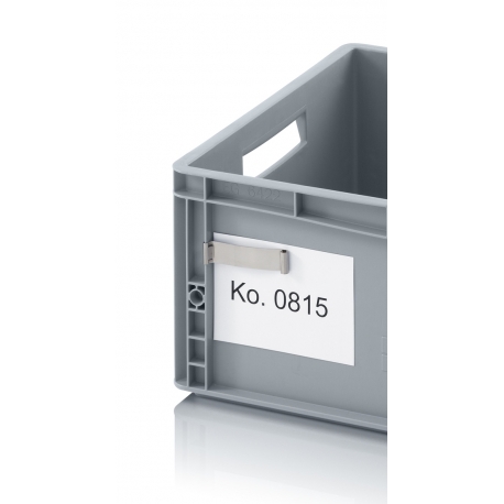 Label clip for euro containers / eurobox