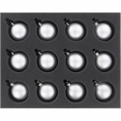 FS070A003 Feldherr foam tray for 12 Christmas baubles diameter 60 mm with crown