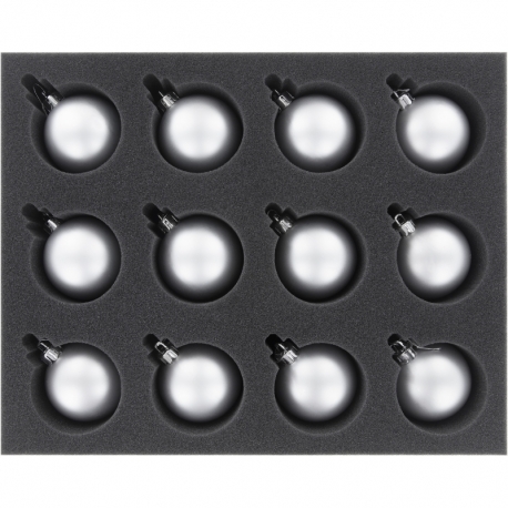 FS070A003 Feldherr foam tray for 12 Christmas baubles diameter 60 mm with crown