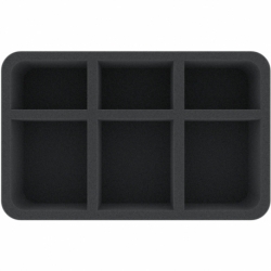HSMFAJ070BO 70 mm Half-Size foam tray with 6 compartments