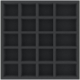 AFMETL065BO 285 mm x 285 mm x 65 mm foam tray for board games - 20 compartments