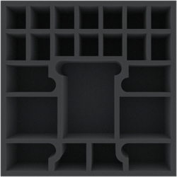BSMFBM075BO 290 mm x 290 mm x 75 mm foam tray for board games with 23 compartments