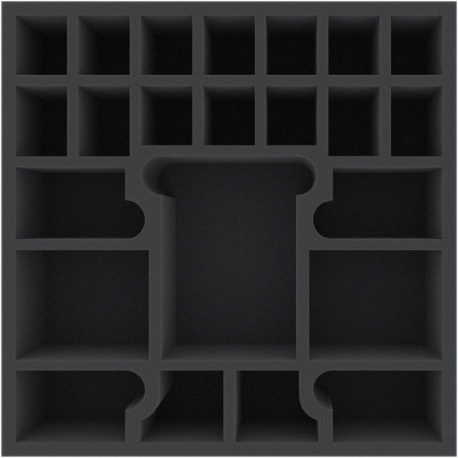 BSMFBM075BO 290 mm x 290 mm x 75 mm foam tray for board games with 23 compartments